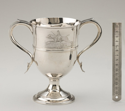 Georgian Silver Horse Racing Trophy Loving Cup - Engraved Horse